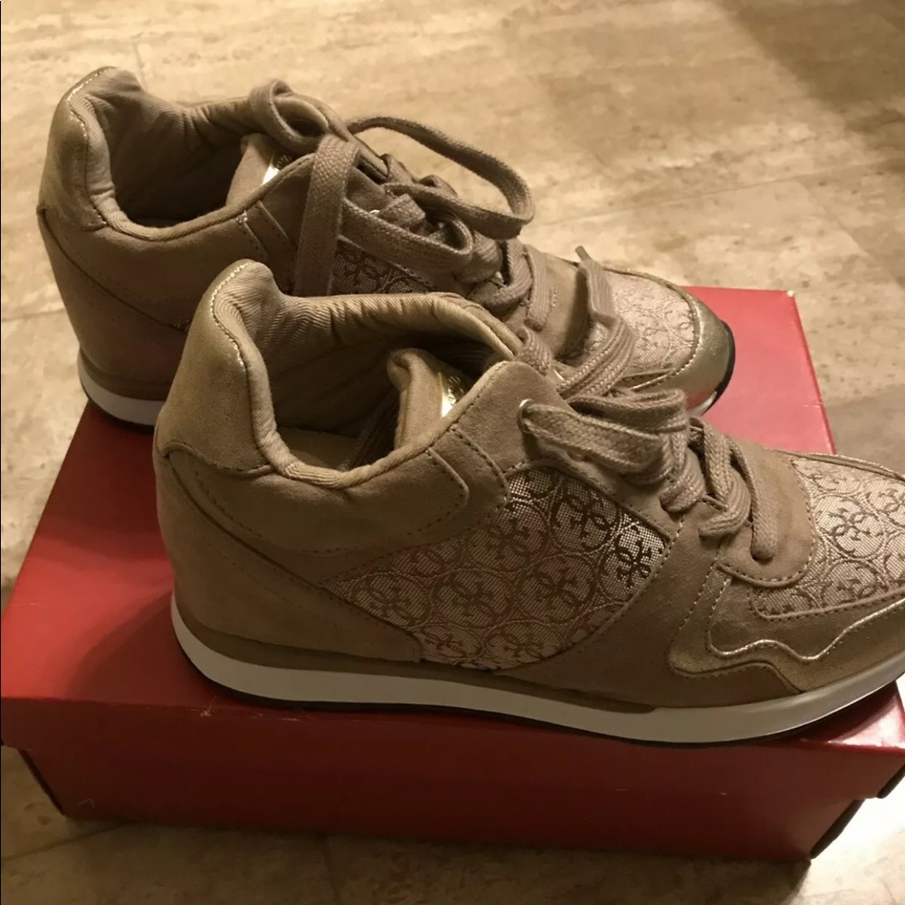Gold Guess Platform Sneakers